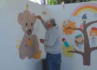 Obras Públicas realiza remozamiento con pintura en Jardín de Niños Justo Sierra de San Fernando de Aguirre