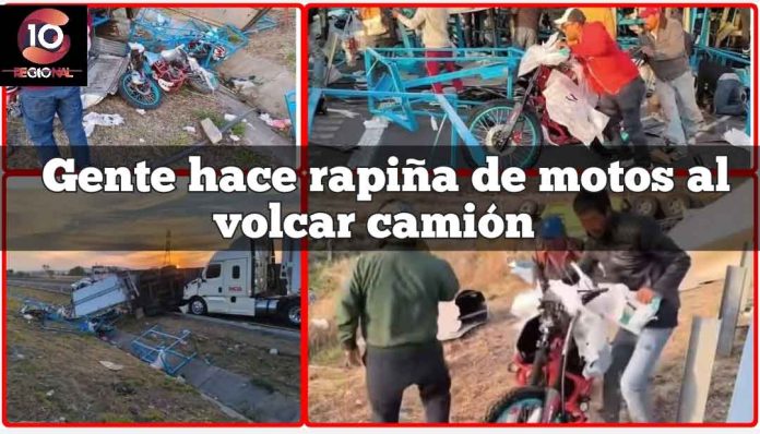 Vuelca-camión-con-motocicletas