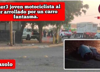 #Abasolo l Mu£re Joven motociclista al ser atropellado por un carro fantasma en la carretera federal frente al asta bandera