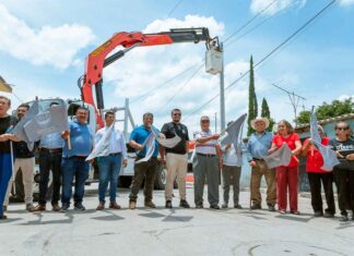 Banderazo de inicio a la ampliación de alumbrado público en Estación Joaquín